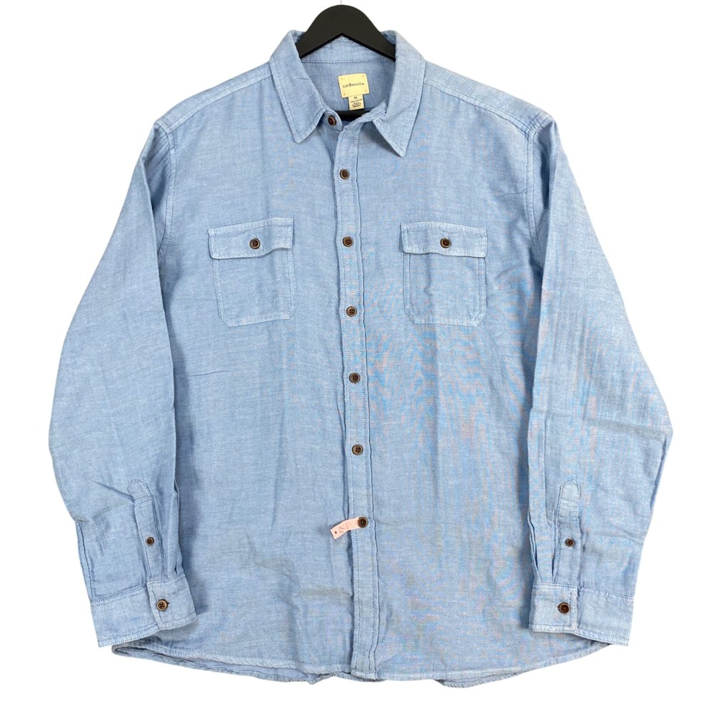 G.H. Bass & Co. Button Down Chambray Shirt Mens XL‎ Blue Soft Workwear Utility